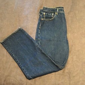 Levi Strauss Mens 36 x 34 Denim Straight Leg Button Fly Jeans Cotton Levis Mens